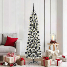 Berkfield Artificial Christmas Tree with 300 LEDs with Stand White 180 cm