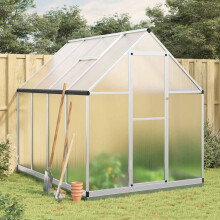 Berkfield Greenhouse with Base Frame Silver 224x169x202 cm Aluminium