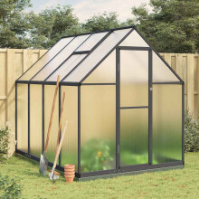 Berkfield Greenhouse with Base Frame Anthracite 224x169x202 cm Aluminium