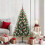 Berkfield Artificial Hinged Christmas Tree with Flocked Snow 150 cm 1