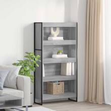 Berkfield Book Cabinet 2 pcs Grey Sonoma 80 x 30 x 155 cm Engineered Wood