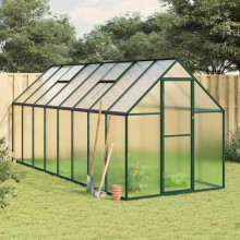 Berkfield Greenhouse with Base Frame Green 445x169x195 cm Aluminium
