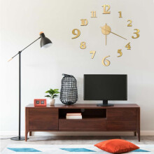 Berkfield 3D Wall Clock Modern Design Gold 100 cm XXL