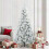 Berkfield Artificial Hinged Christmas Tree White 210 cm PE and PVC 1