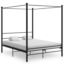 Berkfield Bed Frame with Canopy without Mattress Black 160x200 cm Metal