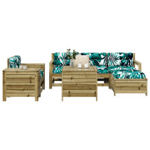 Berkfield 7 Piece Garden Sofa Set Impregnated Wood Pine