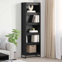 Berkfield Book Cabinet 2 pcs Black Oak 60 x 30 x 189.5 cm Engineered Wood