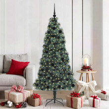 Berkfield Artificial Pre-lit Christmas Tree with Ball Set Green 180 cm
