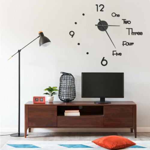 Berkfield 3D Wall Clock Modern Design Black 100 cm XXL
