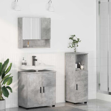 Berkfield Bathroom Furniture Set 3 pcs Concrete grey Engineered wood