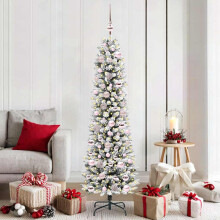 Berkfield Artificial Christmas Tree with 300 LEDs with Stand White 180 cm