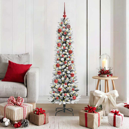 Berkfield Artificial Christmas Tree with 150 LEDs with Stand White 150 cm