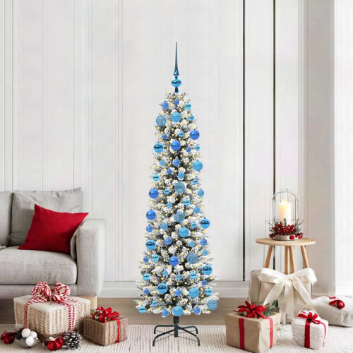 Berkfield Artificial Christmas Tree with 300 LEDs with Stand White 180 cm