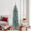 Berkfield Artificial Slim Christmas Tree Green and White 180 cm 1