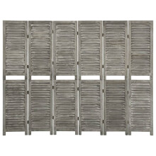 Berkfield 6-Panel Room Divider Grey 214x166 cm Solid Wood