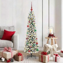 Berkfield Artificial Christmas Tree with 150 LEDs with Stand White 150 cm
