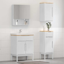 Berkfield Bathroom Furniture Set FLORO 3 pcs White Solid Pine Wood