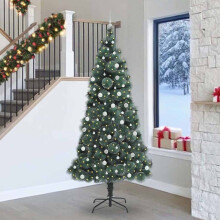 Berkfield Artificial Pre-lit Christmas Tree with Ball Set Green 240 cm