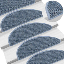 Berkfield Stair Mats Self-adhesive Sisal-Look 15 pcs 56x17x3 cm Blue