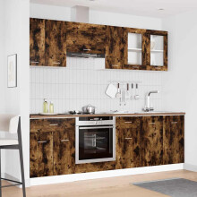 Berkfield Kitchen Cabinet Set Lyon 8 pcs Smoked oak Engineered Wood
