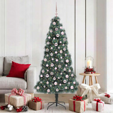 Berkfield Artificial Pre-lit Christmas Tree with Ball Set Green 180 cm