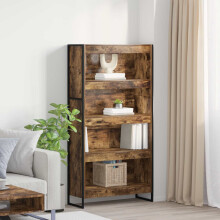 Berkfield Book Cabinet 2 pcs Smoke Oak 80 x 30 x 155 cm Engineered Wood