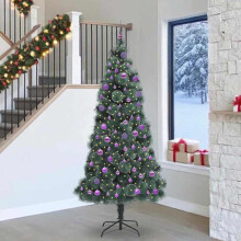 Berkfield Artificial Pre-lit Christmas Tree with Ball Set Green 240 cm