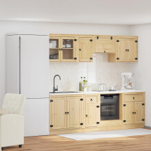 Berkfield Cabinet with Drawer SKI 8 pcs Honey Brown Solid Pine Wood