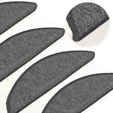 Berkfield Stair Mats 15 pcs 56x17x3 cm Beige and Grey Half Round