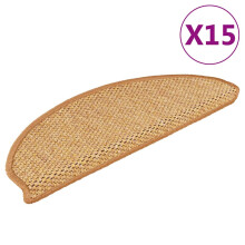 Berkfield Stair Mats Self-adhesive Sisal-Look 15 pcs 65x21x4 cm Sisal