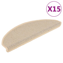 Berkfield Stair Mats Self-adhesive Sisal-Look 15 pcs 65x21x4 cm Berber