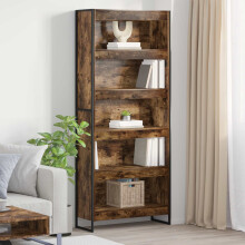 Berkfield Book Cabinet 2 pcs Smoke Oak 80 x 30 x 189.5 cm Engineered Wood