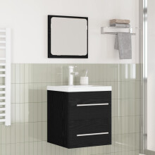 Berkfield Bathroom Furniture Set 2 pcs Black Oak Engineered Wood