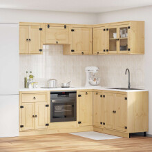 Berkfield Cabinet with Shelf SKI 8 pcs Honey Brown Solid Pine Wood