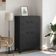 Berkfield Industrial Storage Chest Black 75x40x115 cm Metal