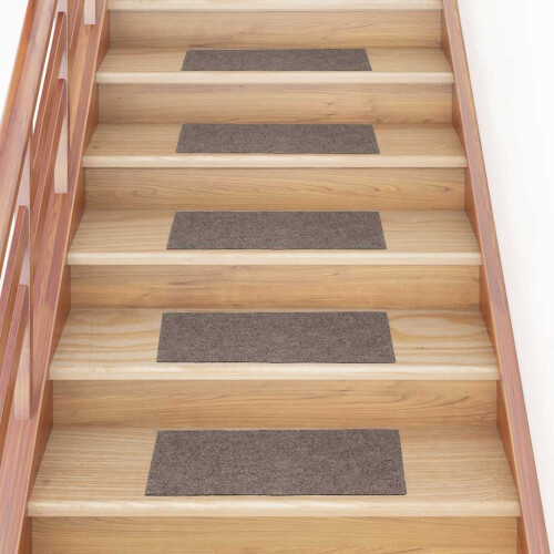 Berkfield Stair Mats Self-adhesive 15 pcs 60x25 cm Beige Rectangular