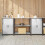 Berkfield Kitchen Storage Set with Shelf 3 pcs Silver Stainless Steel 1