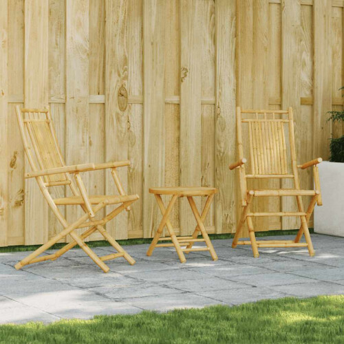 Berkfield 3 Piece Bistro Set Bamboo