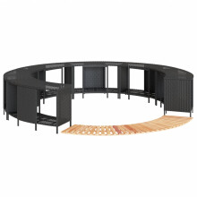 Berkfield Hot Tub Surround Black Poly Rattan and Solid Wood Acacia