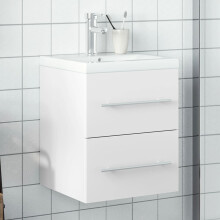 Berkfield Bathroom Sink Cabinet with Built-in Basin White