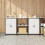 Berkfield Kitchen Storage Set with Shelf 3 pcs White Cold-rolled Steel 1
