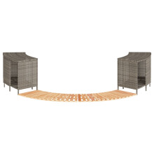 Berkfield Hot Tub Surround Grey Poly Rattan and Solid Wood Acacia