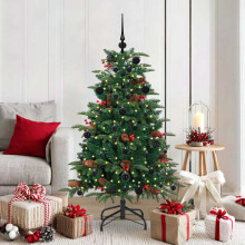 Berkfield Artificial Christmas Tree with 150 LEDs with Stand Green 150 cm