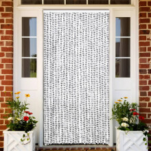 Berkfield Insect Curtain Light and Dark Grey 100x220 cm Chenille