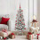 Berkfield Artificial Hinged Christmas Tree Green and White 120 cm 1