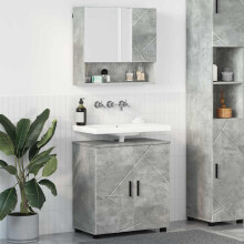 Berkfield Bathroom Furniture Set Wall-mounted 2 pcs Concrete Grey