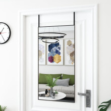 Berkfield Door Mirror Black 50x100 cm Glass and Aluminium