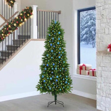 Berkfield Christmas Tree with 300 LEDs with Stand Green 240 cm PE