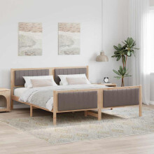 Berkfield Bed frame Brown and taupe 180 x 200 cm Solid pine wood