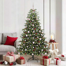 Berkfield Artificial Christmas Tree with 300 LEDs with Stand Green 180 cm